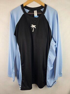 Halcurt Women's Swim Shirt Size 3X Blue Long Sleeve UPF 50+ Quick Drying Top